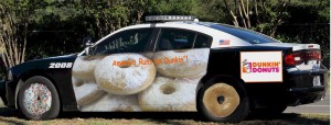 Grande Knob patrol car with Dunkin' Donuts ad