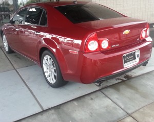 This 2008 Malibu, shown parked outside Silas Fudge Chevrolet was the last recalled vehicle to be repaired by GM. 