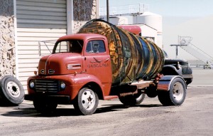 A fuel truck at Havana's Jose Marti Airport enroute to refuel Southwest's DC-3 before return flight to Miami