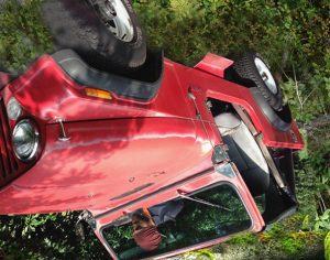 Moose Puckett believes hanging upside down in his wrecked Jeep fixed his bad back