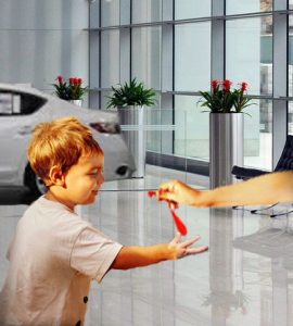 Grimy little kid gets a free gasless balloon from XXX Acura in XXX. 