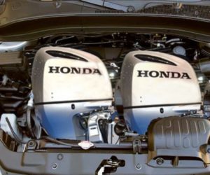 Under the hood of the heavy-duty Ridgeline: Two Honda BF 250 outboards