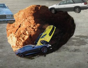 This Florida sinkhole spared an old Buick and Subaru but consumed a Jaguar and a Corvette.